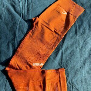 Gymshark Flawless Knit Tights Burnt Orange size Medium